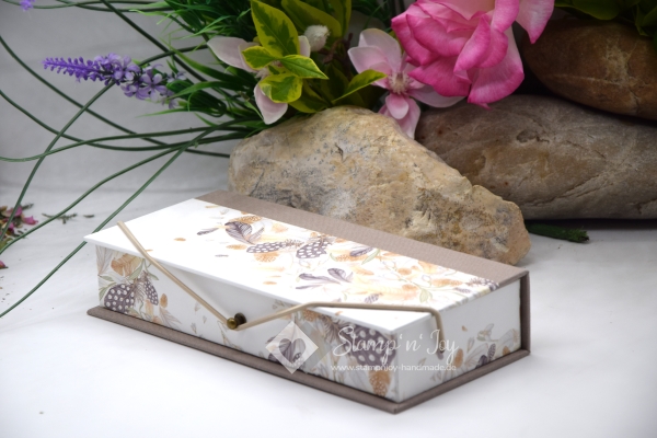 Stifte-Schachtel mit Klappdeckel ca. 21x10x4cm | Federnkranz | taupe | Art. Nr. 97040707